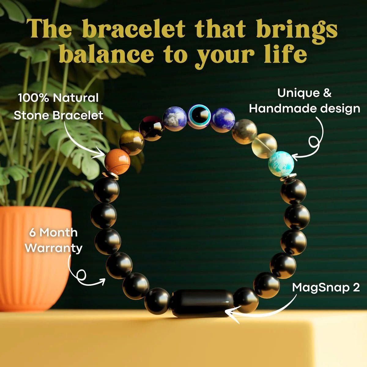 Super 9 Chakra Natural Stone Bracelet